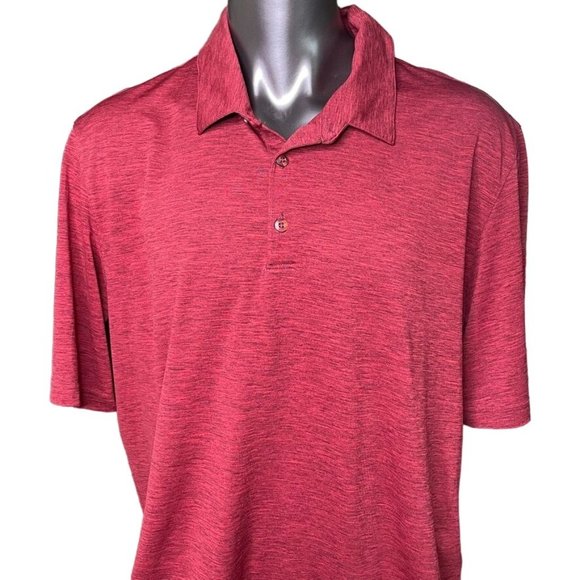 Mens Polo Golf Shirt Red Top Plus Size 3XL Tru Wick BCG  Big Tall Lightweight u - Picture 2 of 7